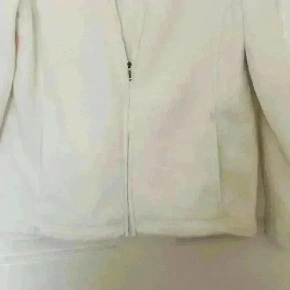 L.L.Bean white fleece zipper jacket Size M. - Picture 4 of 4
